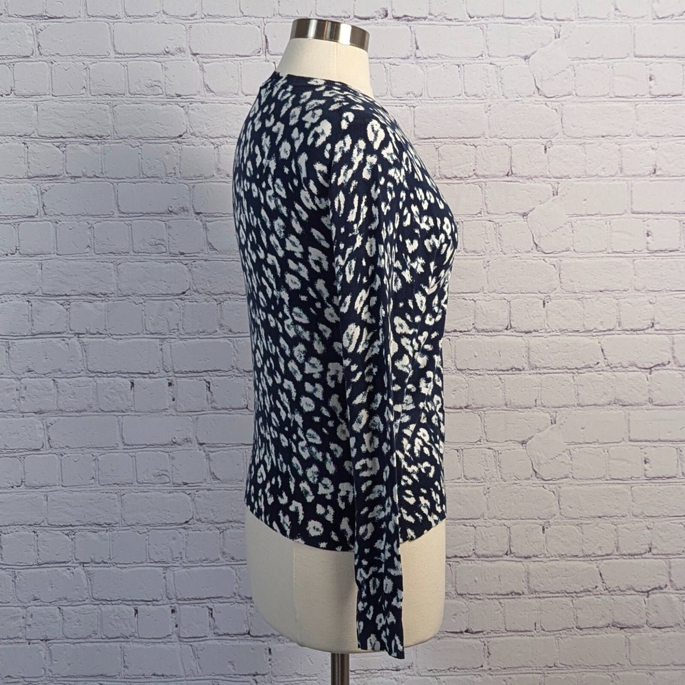 Banana Republic Sz Small Cardigan Stretch Cardigan Blue White Classic Preppy - Picture 5 of 10